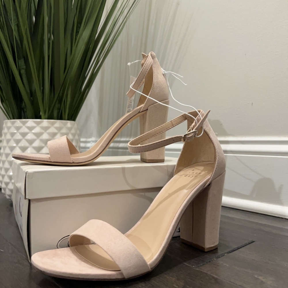 New! Women’s A New Day Ema Block Heel Sandals – Blush Pink – Size 9.5